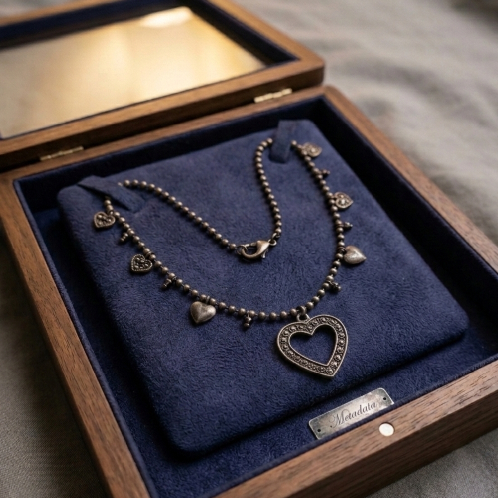 Heart Charm Necklace in Sterling Silver